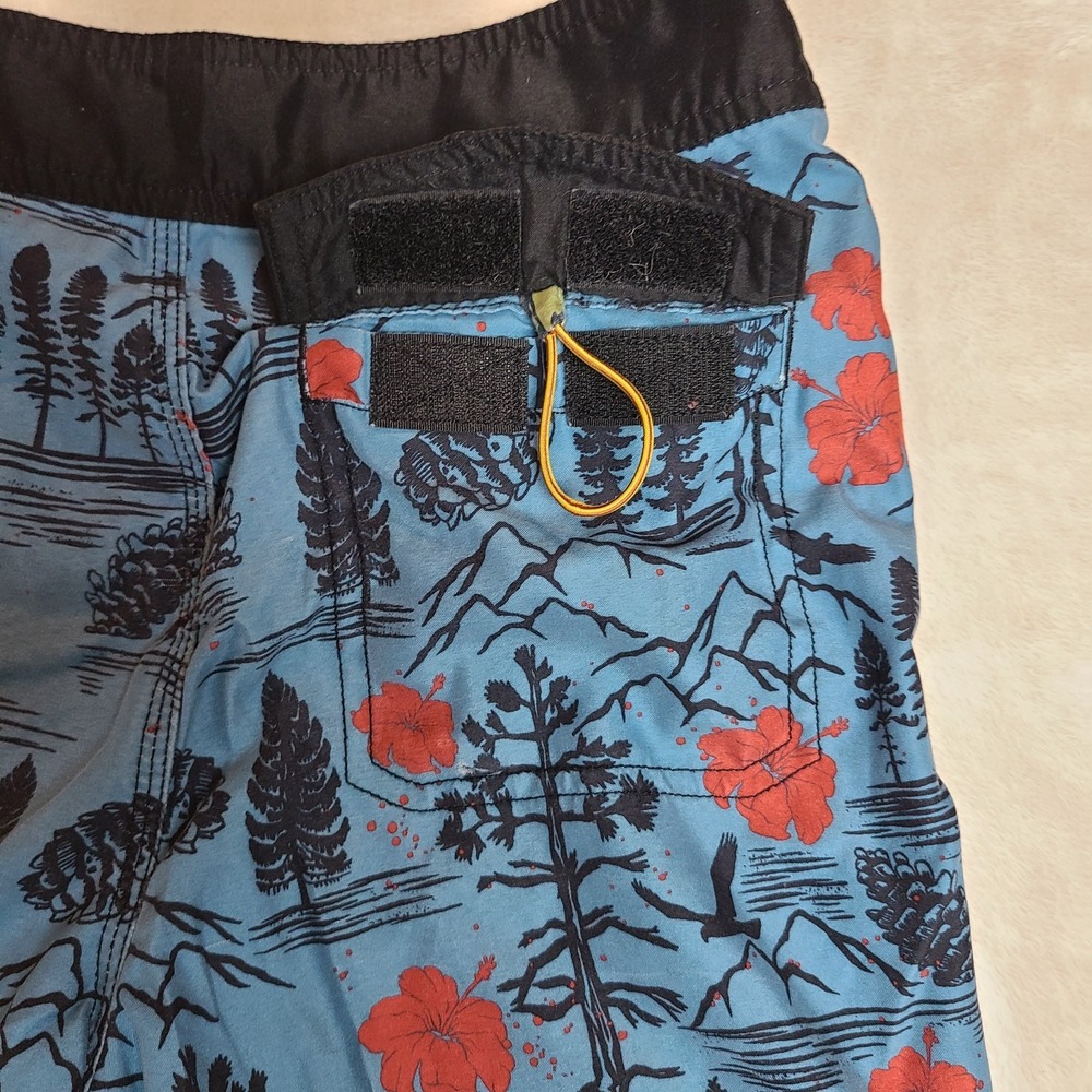 Hippy Tree Men's Shorts Size 30 Beach Drawstring Pocket Stretch Nature Print - Picture 7 of 14